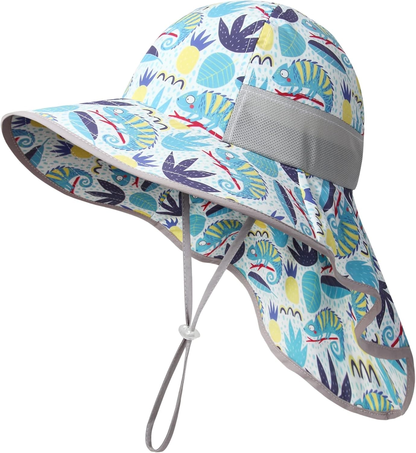 icolor Kids Sun Hat Toddlers UPF50+Bucket Summer Beach Play Sun Protection Hats with Neck Flap for Ages 3~10 Girl Boy