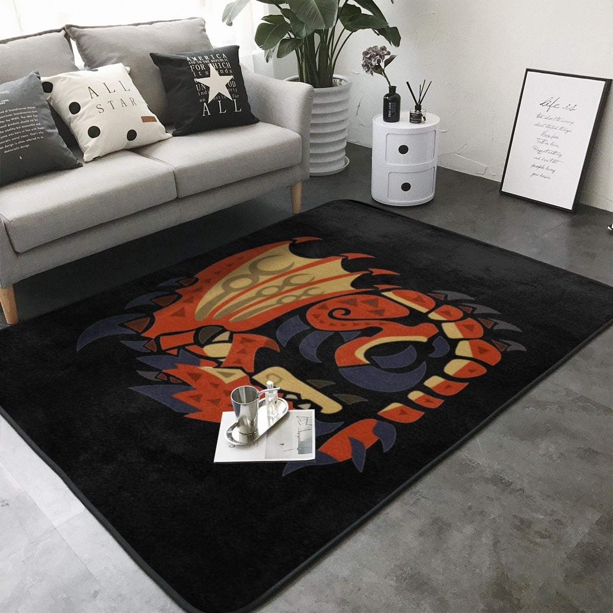 Hidreama Living Room Kitchen Floor Mats Home Decor Non-Slip Floor Pad Rugs Fast Dry Rug Yoga Mat Throw Rugs Carpet, 80 X 58 Inch