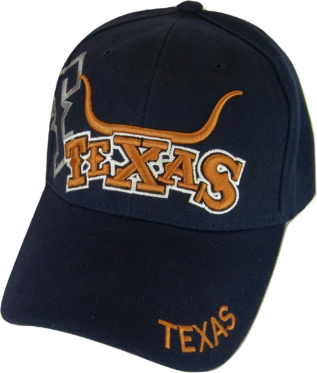 Texas Longhorn & State Flag Adjustable Baseball Cap