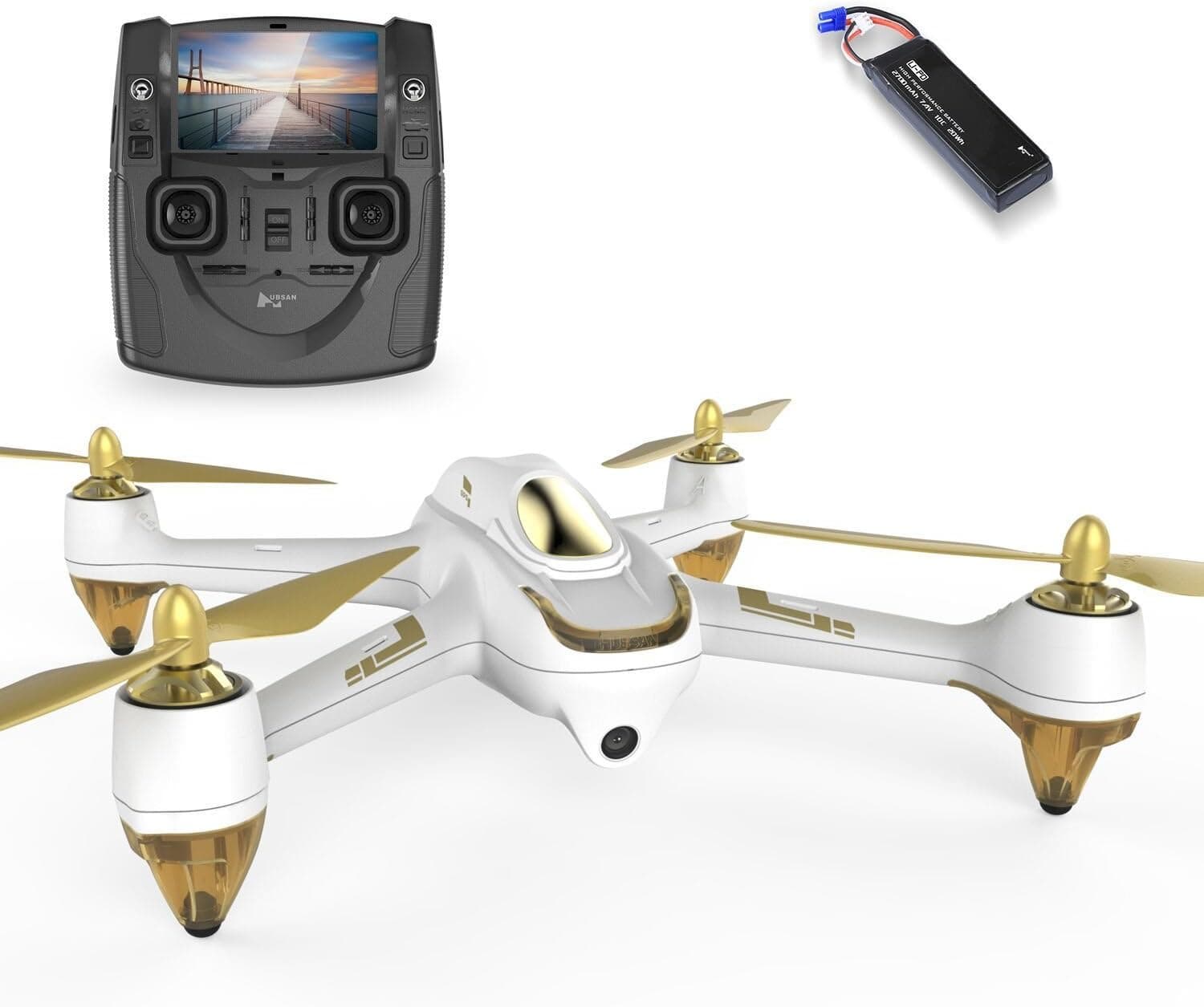HUBSAN H501SS X4 GPS FPV Drone 5.8GHz Transmitter 1080P HD Camera Brushless Motor Quadcopter (White)