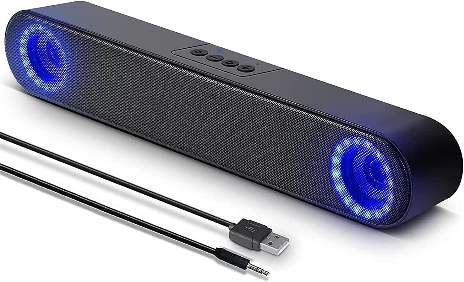 LENRUE Upgraded Computer Speakers, 59 ins Ultra Long Cable, 10W Stereo Sound, AUX and USB Powered PC Speakers for Desktop Computer Laptop, Plug and Play