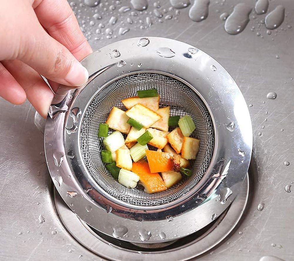 2PCS 4.5" or 3.5" Kitchen Bathroom Sink Drain Strainer Screen,MENMA 2PCS Stainless Steel Kitchen Sink Drain Strainer Basket,Diameter 4.5"/3.5",Drain Strainer Basket Filter Screen (L-4.5inch, A-style)