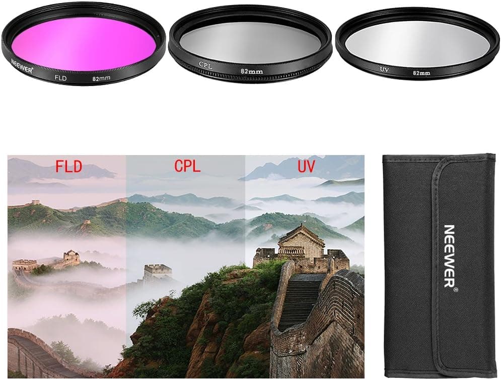 82mm 3-Piece UV/FLD/CPL Filter Kit For SLR Camera Lens