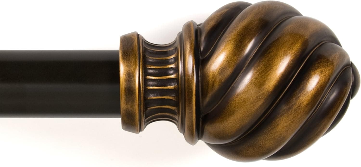 Kenney Harper Oil Rubbed Window Curtain Rod, 72 to 140-Inch, Bronze