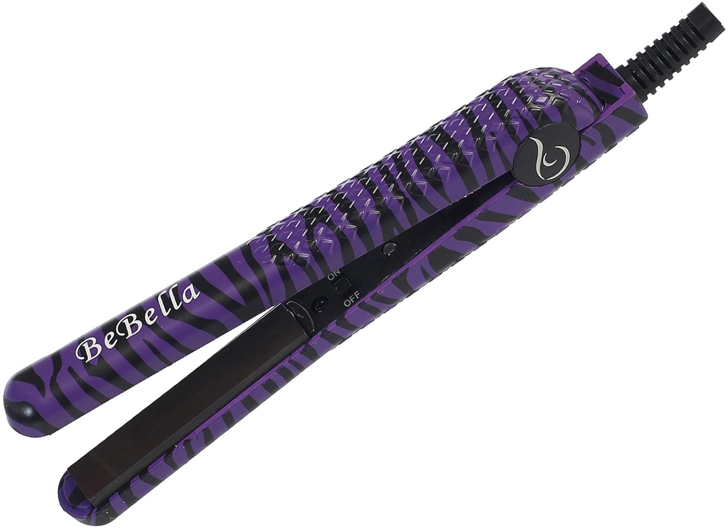 Bebella Wild Mini Collection: Professional .50" Ceramic Plates Mini Hair Straightener Flat Iron (Purple Zebra)