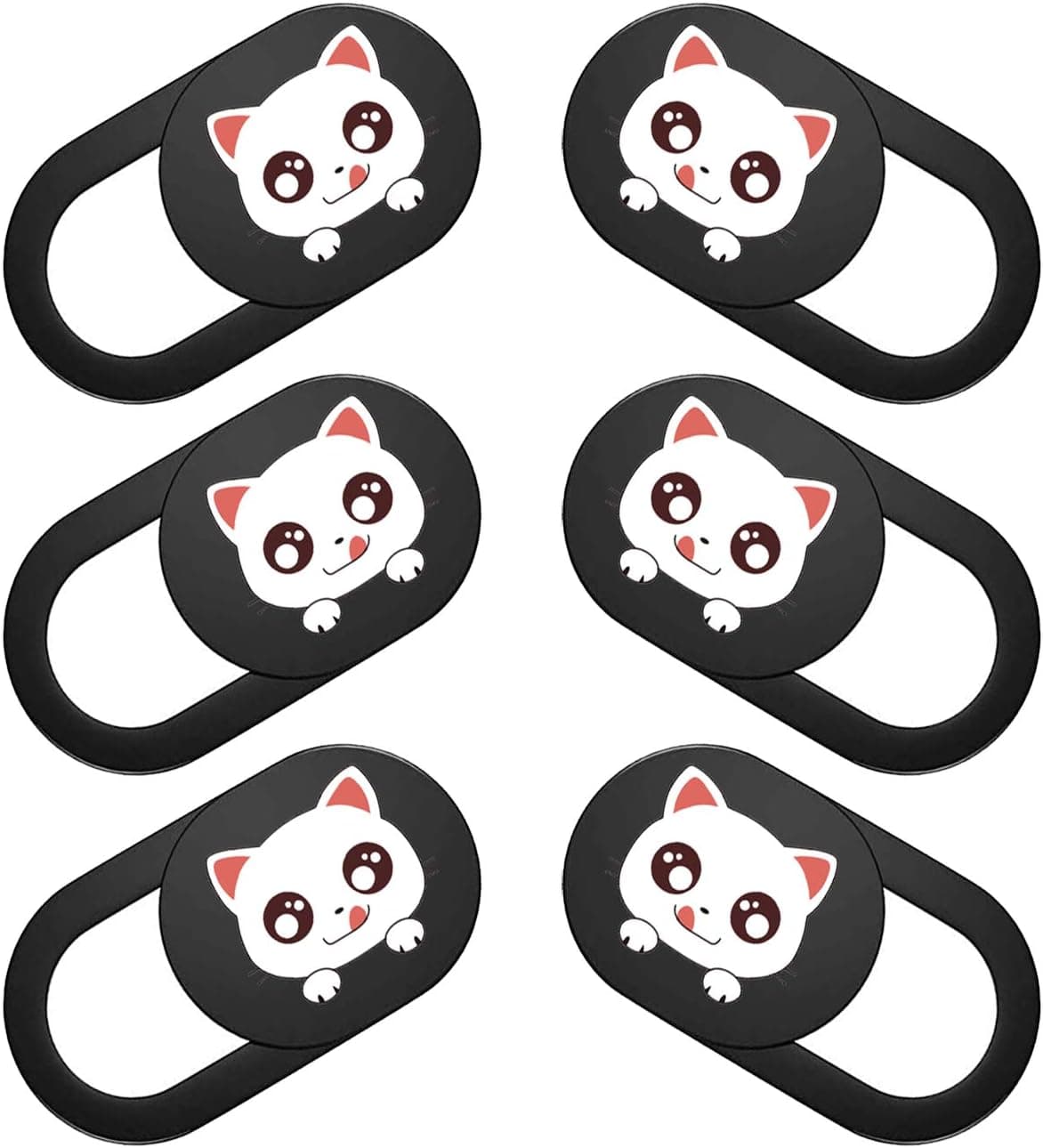 Laptop Camera Cover, ANYQOO 6 Pack Webcam Cover Slide Ultra Thin for Laptop, iPhone, iPad, Android Phone, Echo Show, etc, Cute Cat Camera Cover Slide, Strong Adhesive, Protecting Privacy and Security
