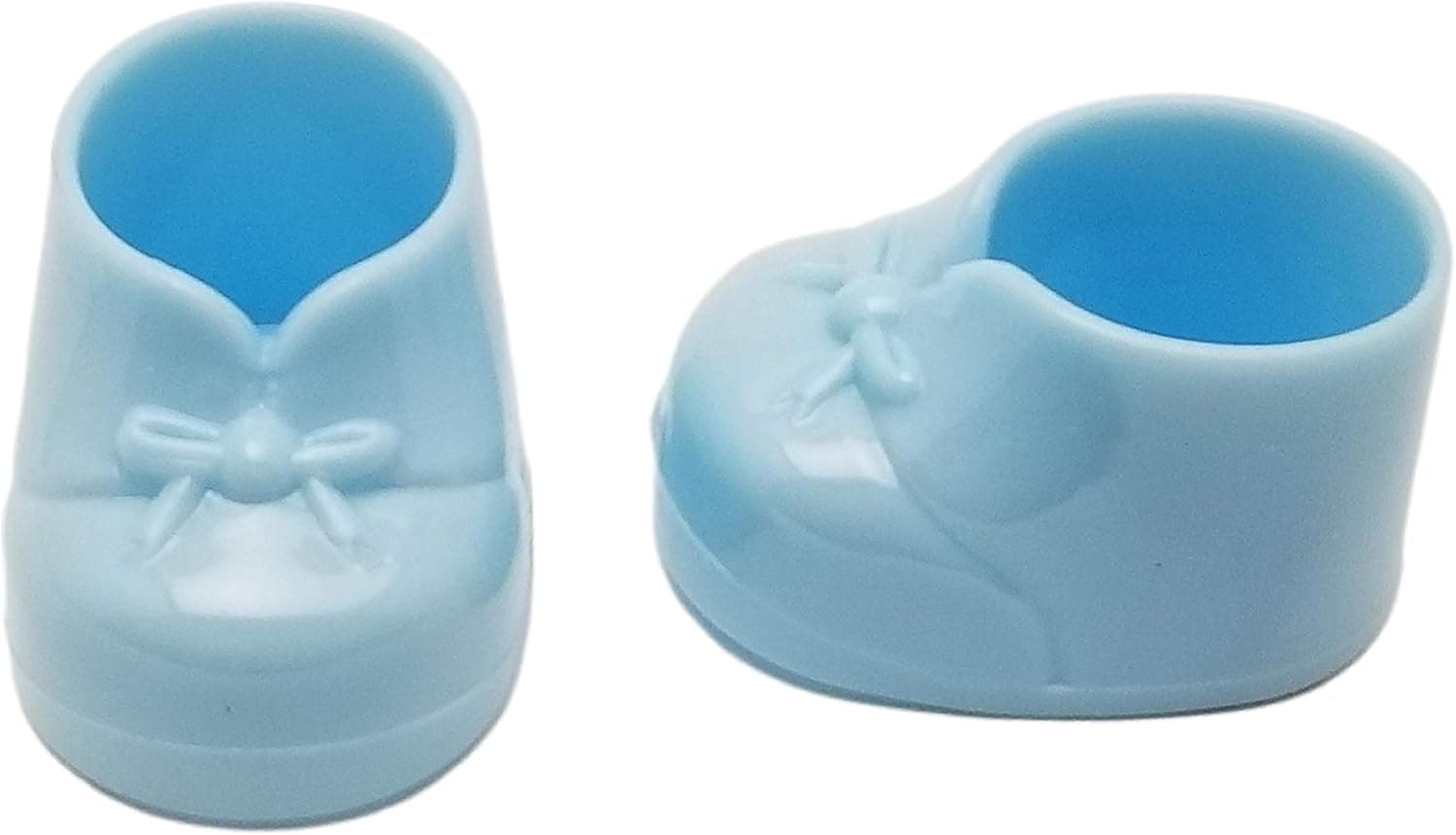 12 Small Baby Booties Plastic Shoes Candy Holders Favors 1.875" - Blue