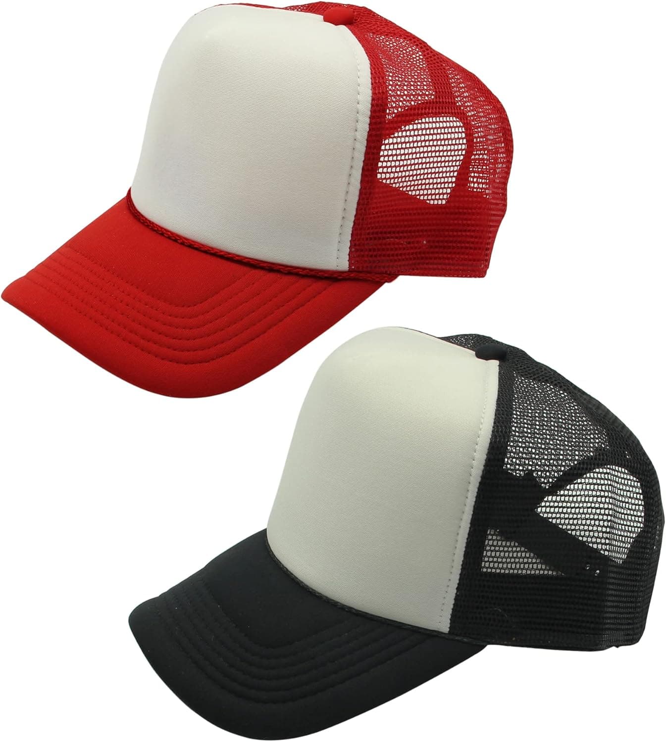 Craftman High Crown Foam Front Mesh Back Classic Trucker Hat with Adjustable Snapback for Men and Women 2pack