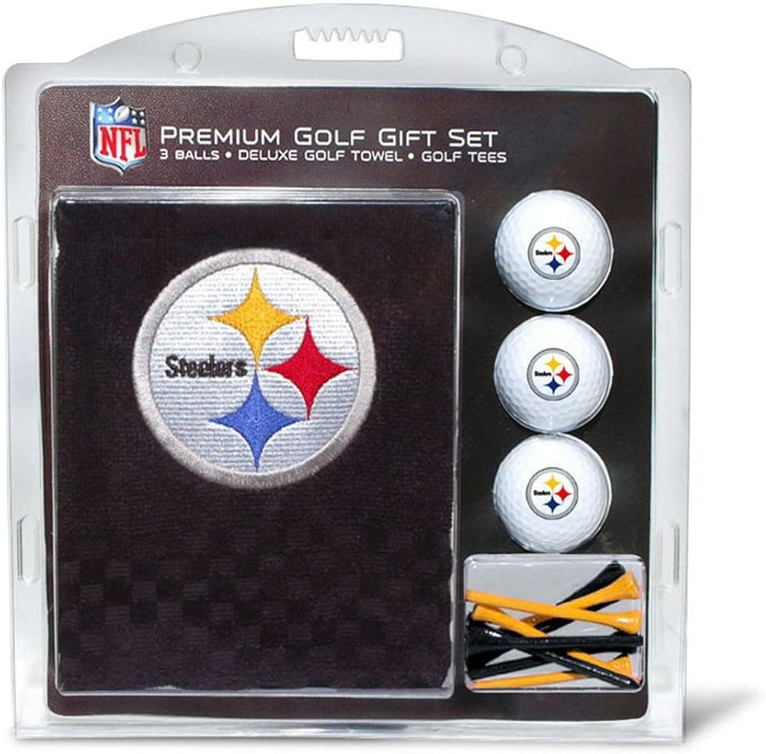 Team Golf NFL Adult-Unisex Embroidered Golf Towel (3 Golf Balls/12 Tee Gift Set)