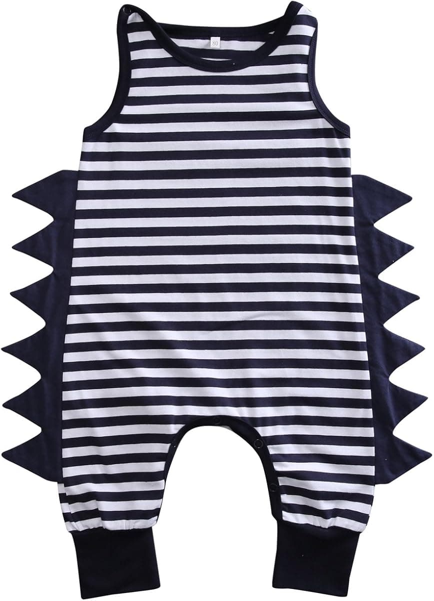 Baby Boys Girls Sleeveless Romper Cotton Dinosaur Harem Tank Romper Jumpsuit