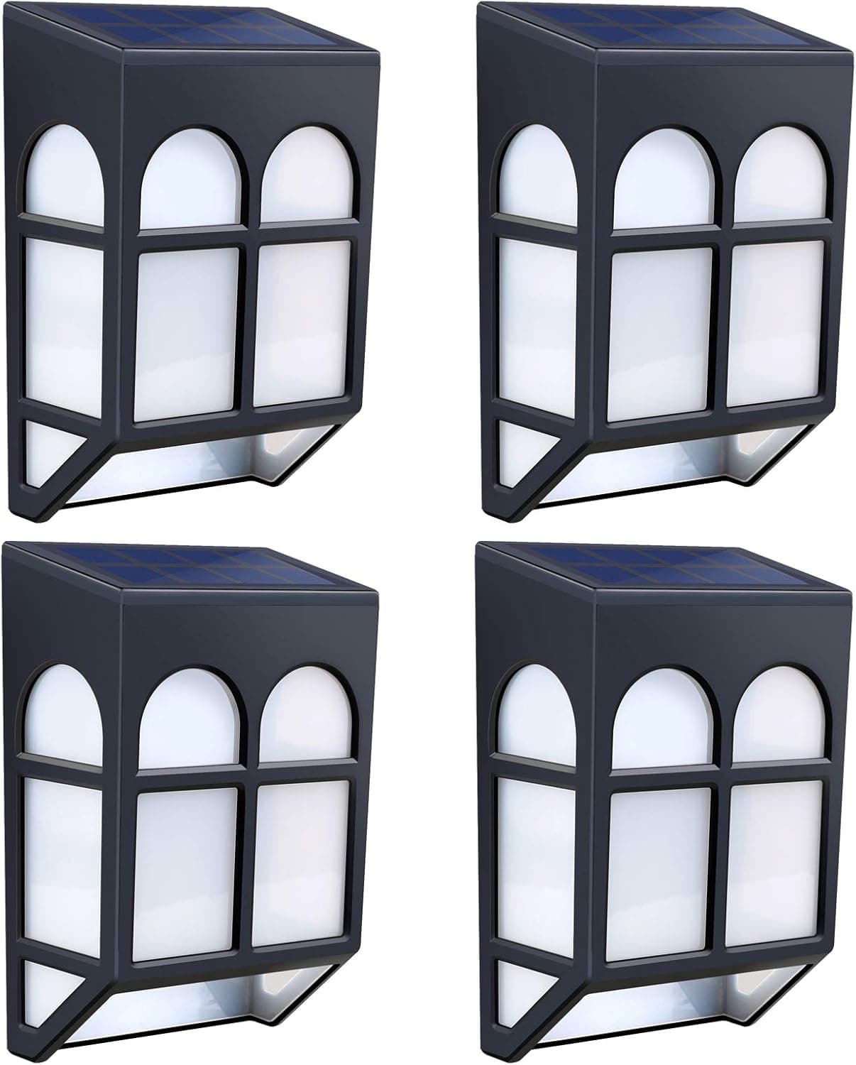 Solar Deck Lights Outdoor, Bemexred Led Solar Fence Lights for Garden Decorative Wall Mount Post Lighting - Individual Color and 7 Colors Cycling - Updated Version - 4 Packs