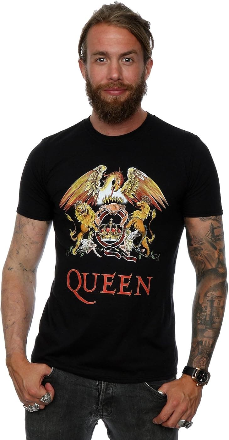 Queen Men's Crest Logo T-Shirt XXX-Large Black