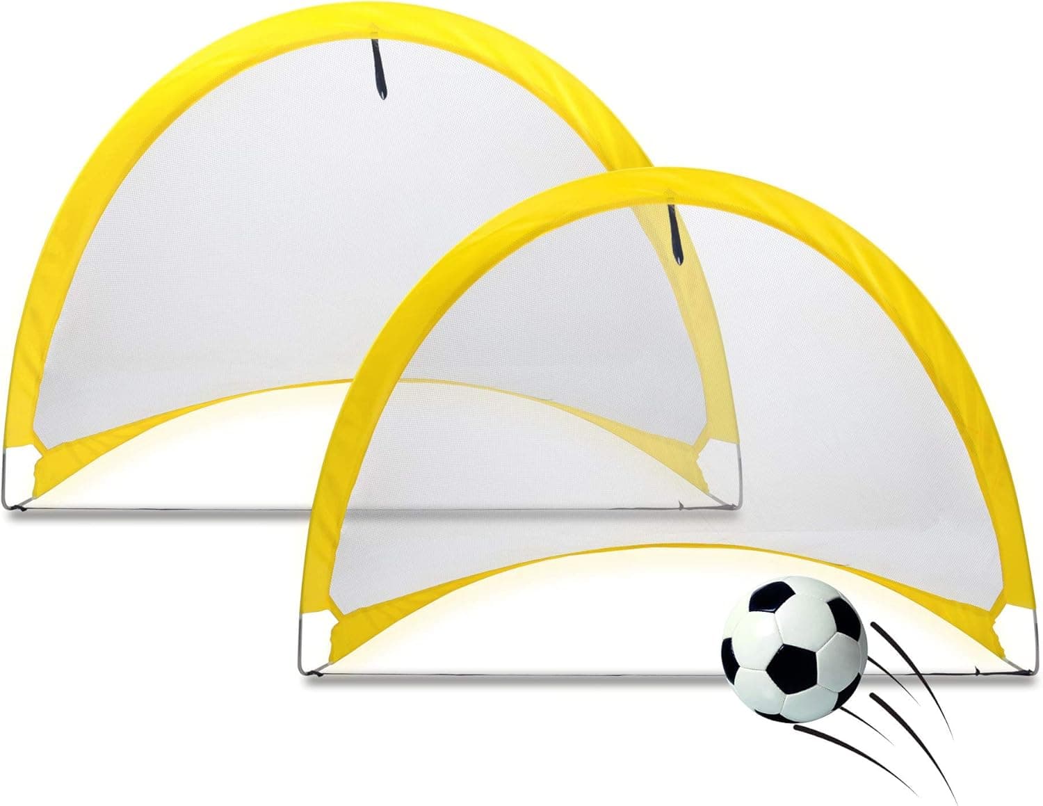 Portable Soccer Goal Net Set - 2 Pack 4' Pop Up Training Soccer Goals Net with Carrying Bag for Backyard and Team Games - Easy Assembly and Compact Storage - Great for Kids and Adults