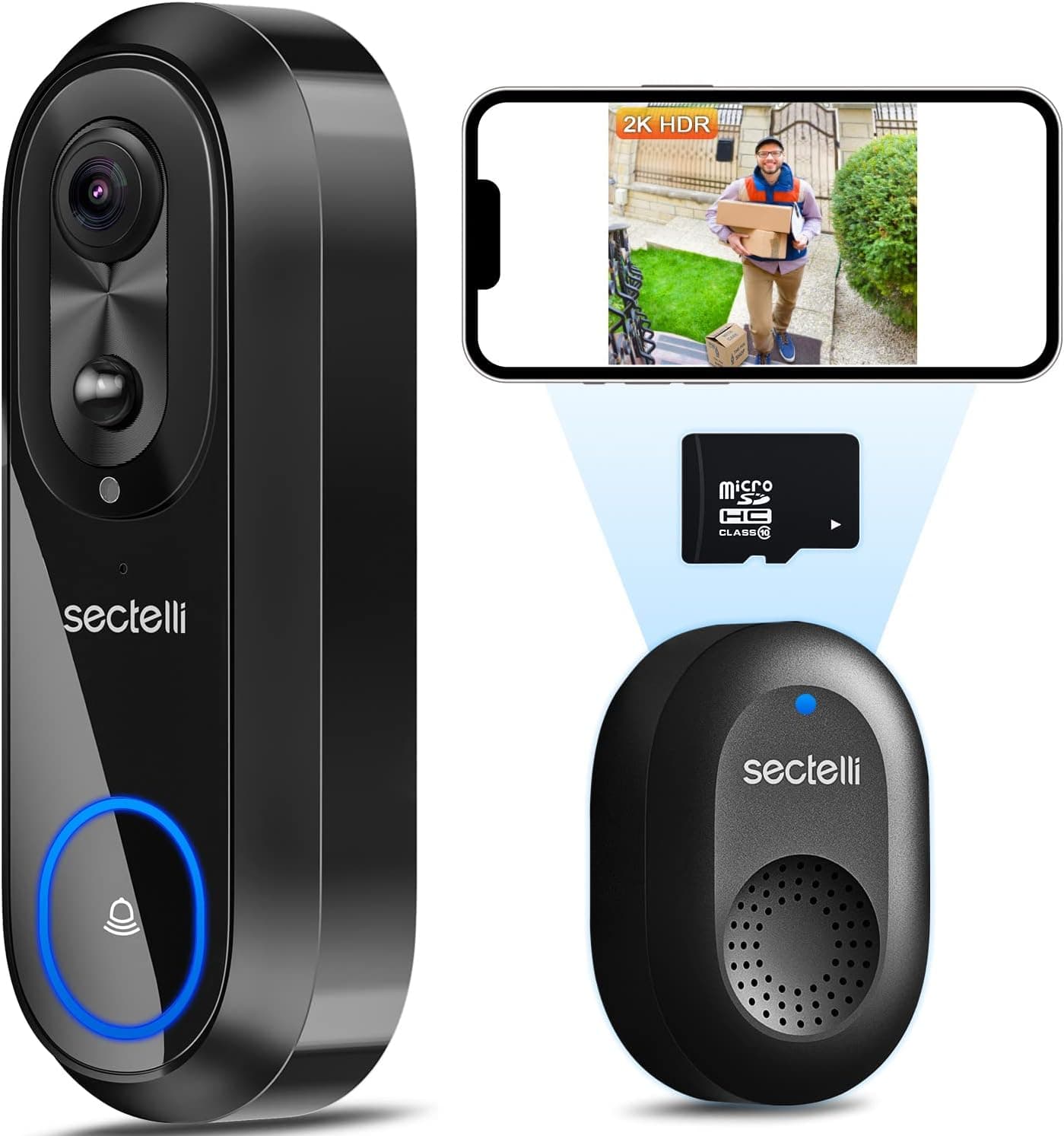 2023 Newest Doorbell Camera Wireless, 1: 1 Head to Toe Ultra Angle, Support WiFi at 5GHz Mix 2.4GHz, Alexa Enabled, 180 Days Battery Life, Cloud and Card storage, Human Detection Smart Video Doorbell.