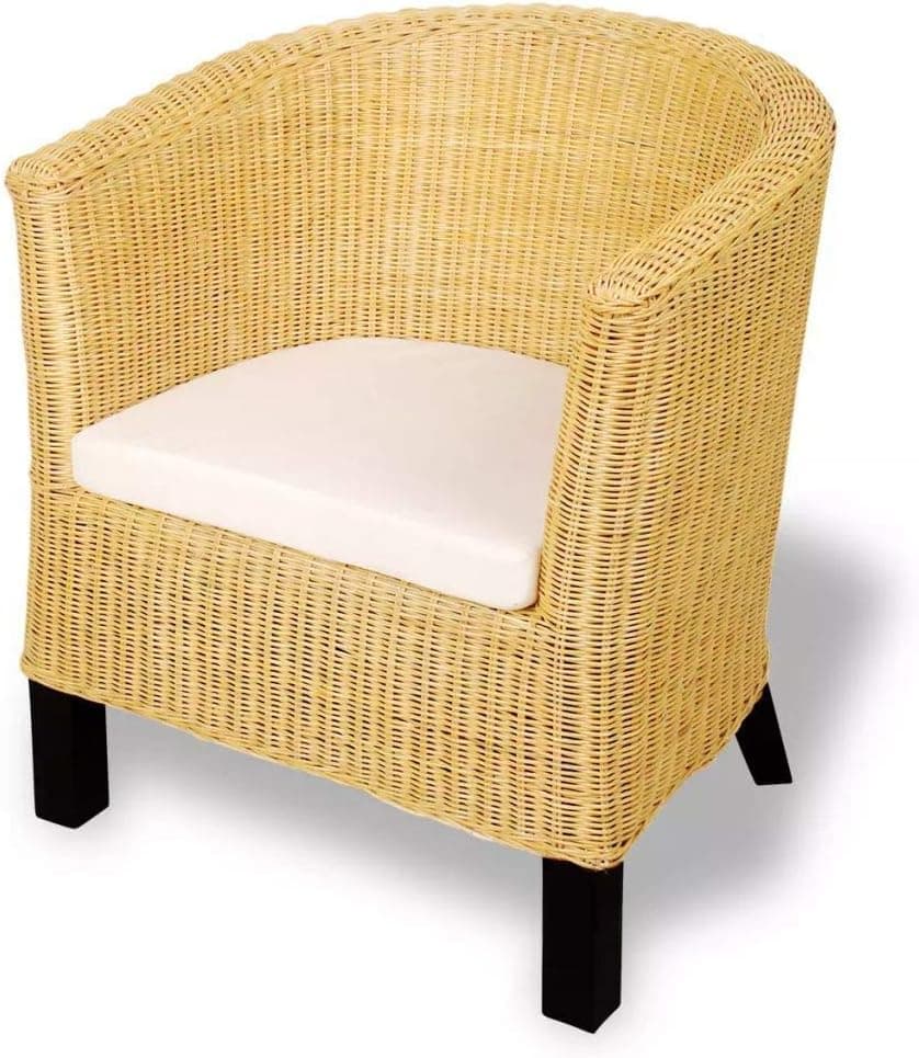 vidaXL Armchair Solid Mango Wood and Rattan