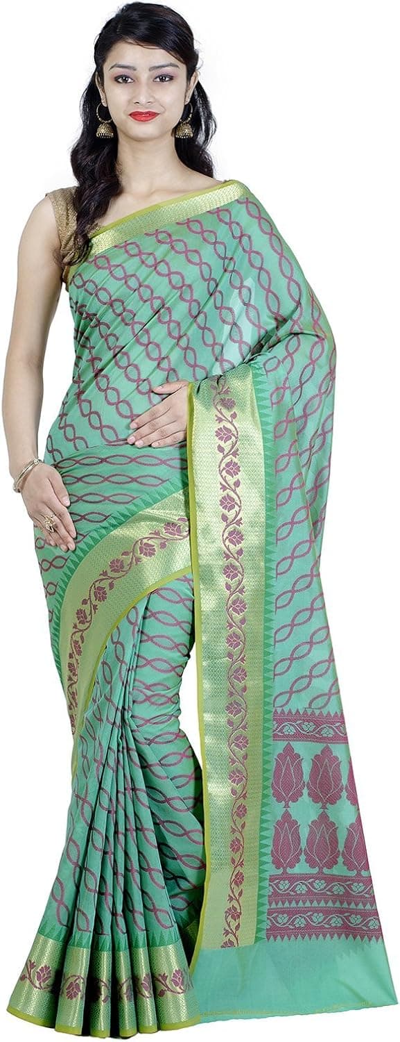 Chandrakala Women's Indian Ethnic Banarasi Saree with Unstitched Blousepiece(1150)