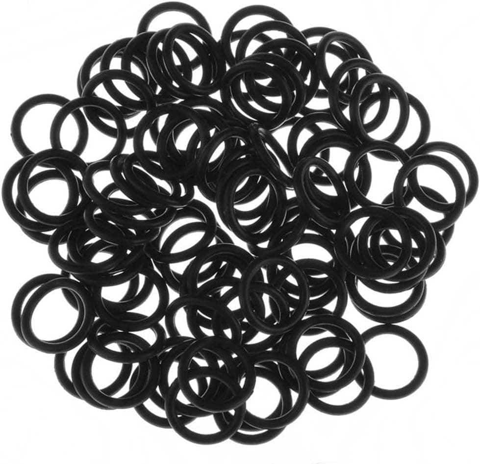 PiercingJ 100pcs Black O-Ring for Ear Piercing Gauge Kit 14G 12G 10G 8G 6G 4G 2G 0G 00G 1/2". 3/4"