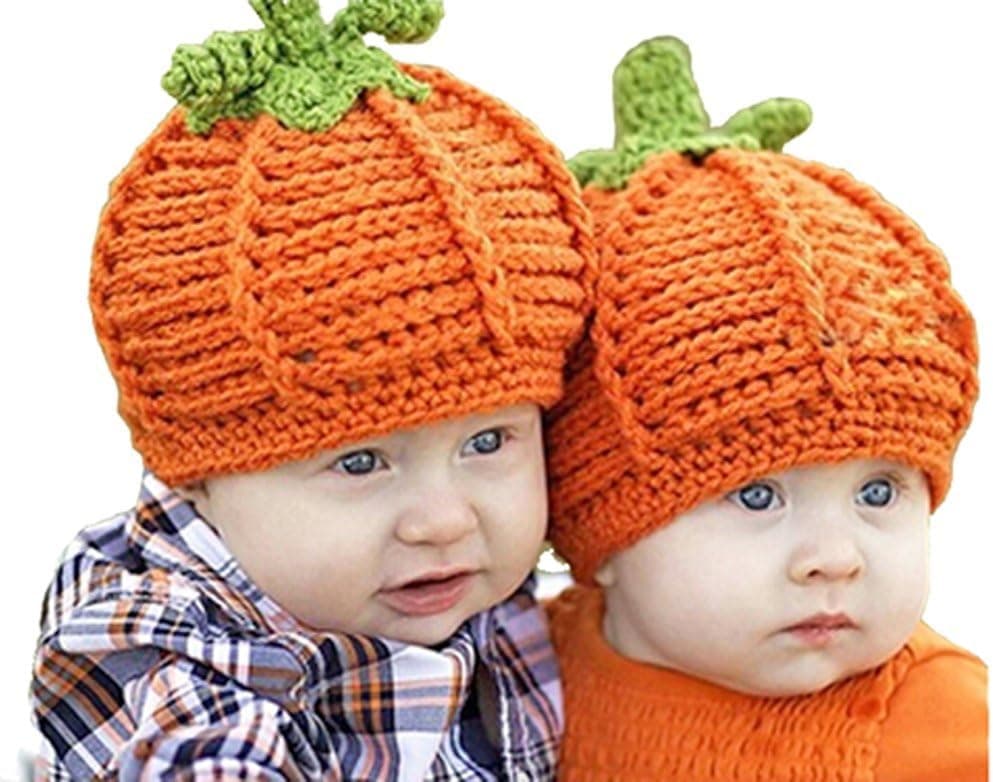 PULAMA Baby Beanie 0-6 Months - Pumpkin Design Hat - Perfect for Halloween Baby Cap Costume