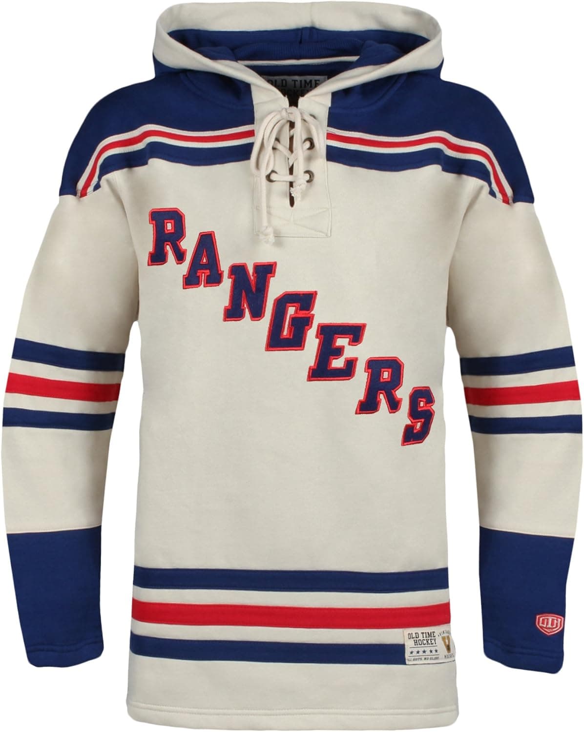 NHL New York Rangers Men's Vintage Lacer Heavyweight Hoodie, X-Large, Stone