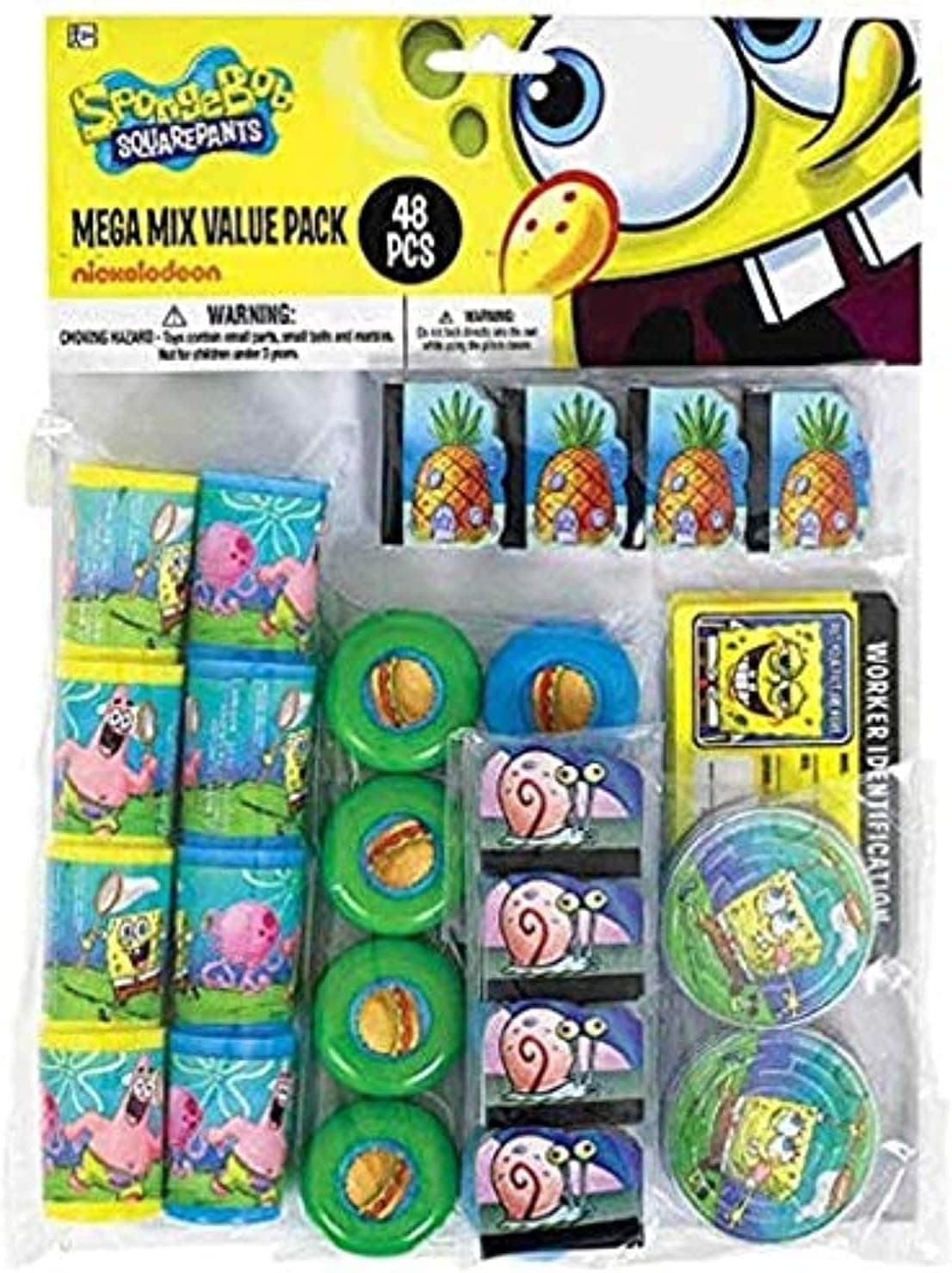 amscan Mega Mix Party Favor | SpongeBob Collection | Party Accessory,Multi Color,Assorted Sizes