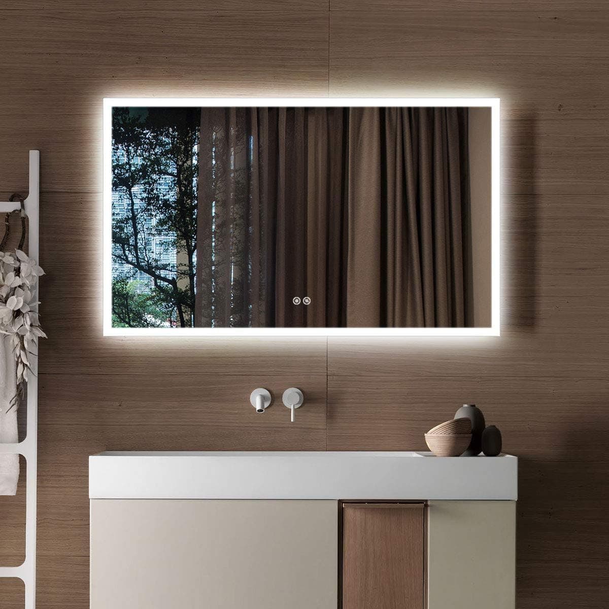 BHBL Bathroom Mirror with Lights,Led Mirror for Bathroom 60 x 36 Inch Vanity Mirror with Lights Anti-Fog & Dimming Bathroom Mirrors Wall Mounted (Vertical/Horizontal)