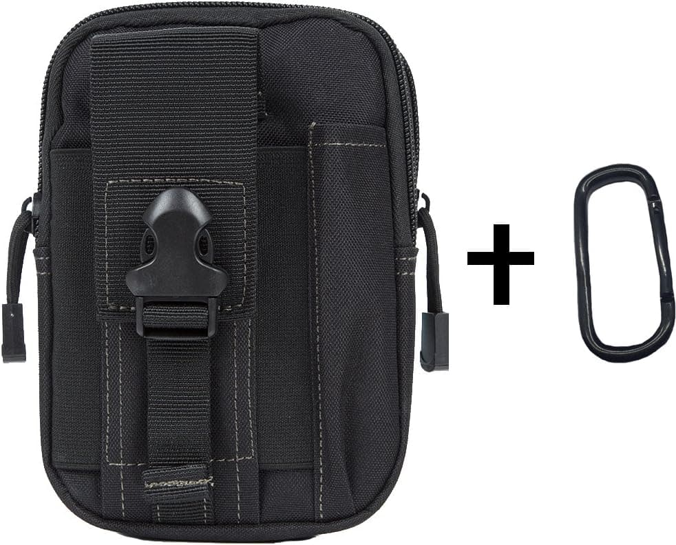 Tactical Pouch Compact MOLLE EDC Pouch Utility Gadget Pouch (BLACK)