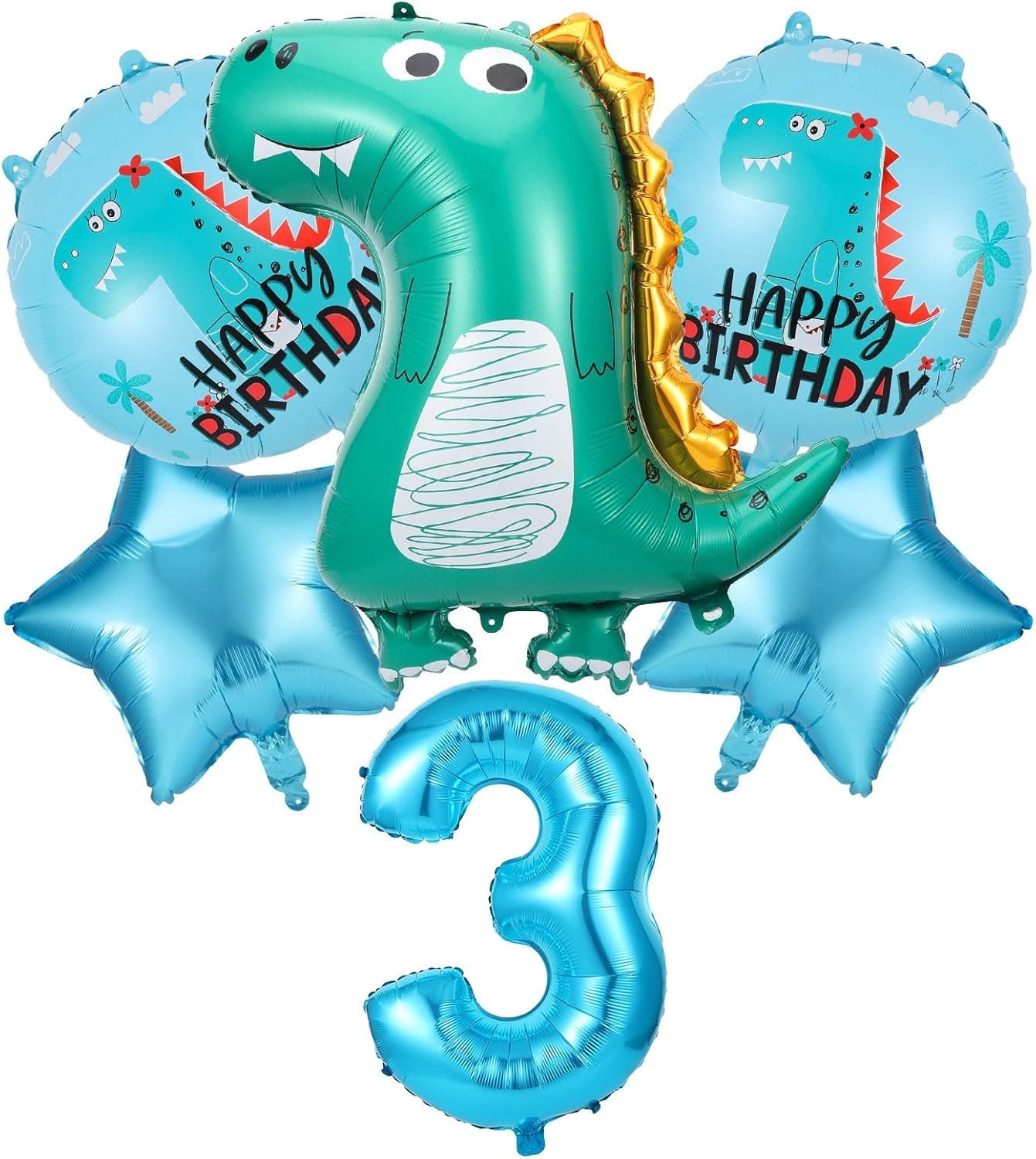 fidget pencil Baby Dinosaur Balloons Set, 6 Pcs Dinosaur Foil Balloons Theme Party Decorations for 1-9 Birthday, Boys and Girls Dinosaur Birthday Party Supplies(3rd)