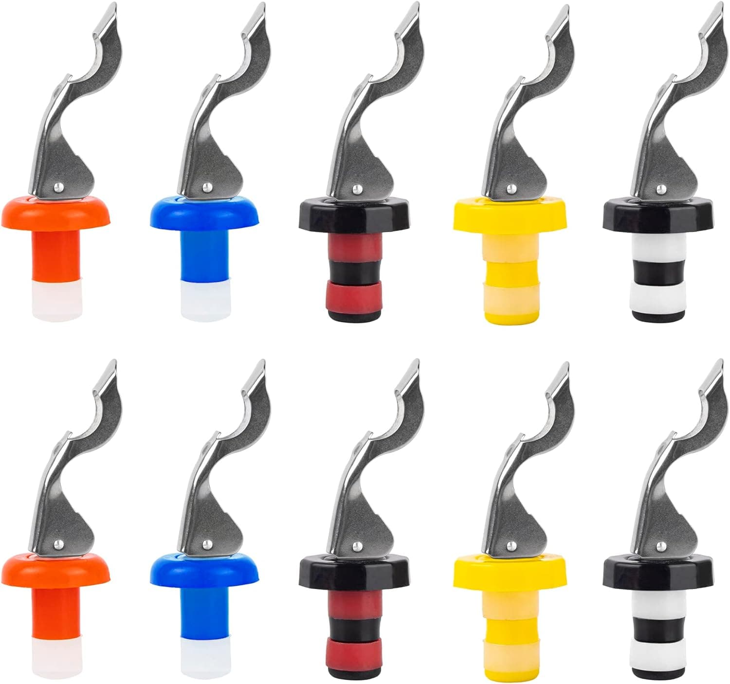 AUEAR, 10Pcs Wine Stoppers Silicone Bottle Caps Stopper Food-safe Plug Reusable Cork Reusable Corks Expanding Manual Beverage for Beer Whiskey Soda Water Supplies Creates Airtight Seal