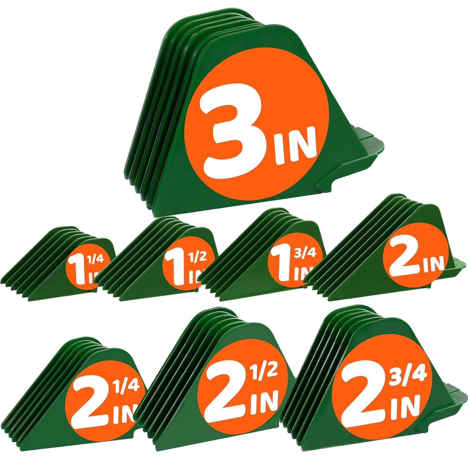 Mega Hair Clipper Guards, Extra Long 3 Inch Hair Clipper Guide Combs Large Guide Comb Set 3”, 2.75”, 2.5”, 2.25", 2", 1.75", 1.5", 1.25" Fits Most Wahl Full Size Hair Clippers (3 Inch 8pcs Green)