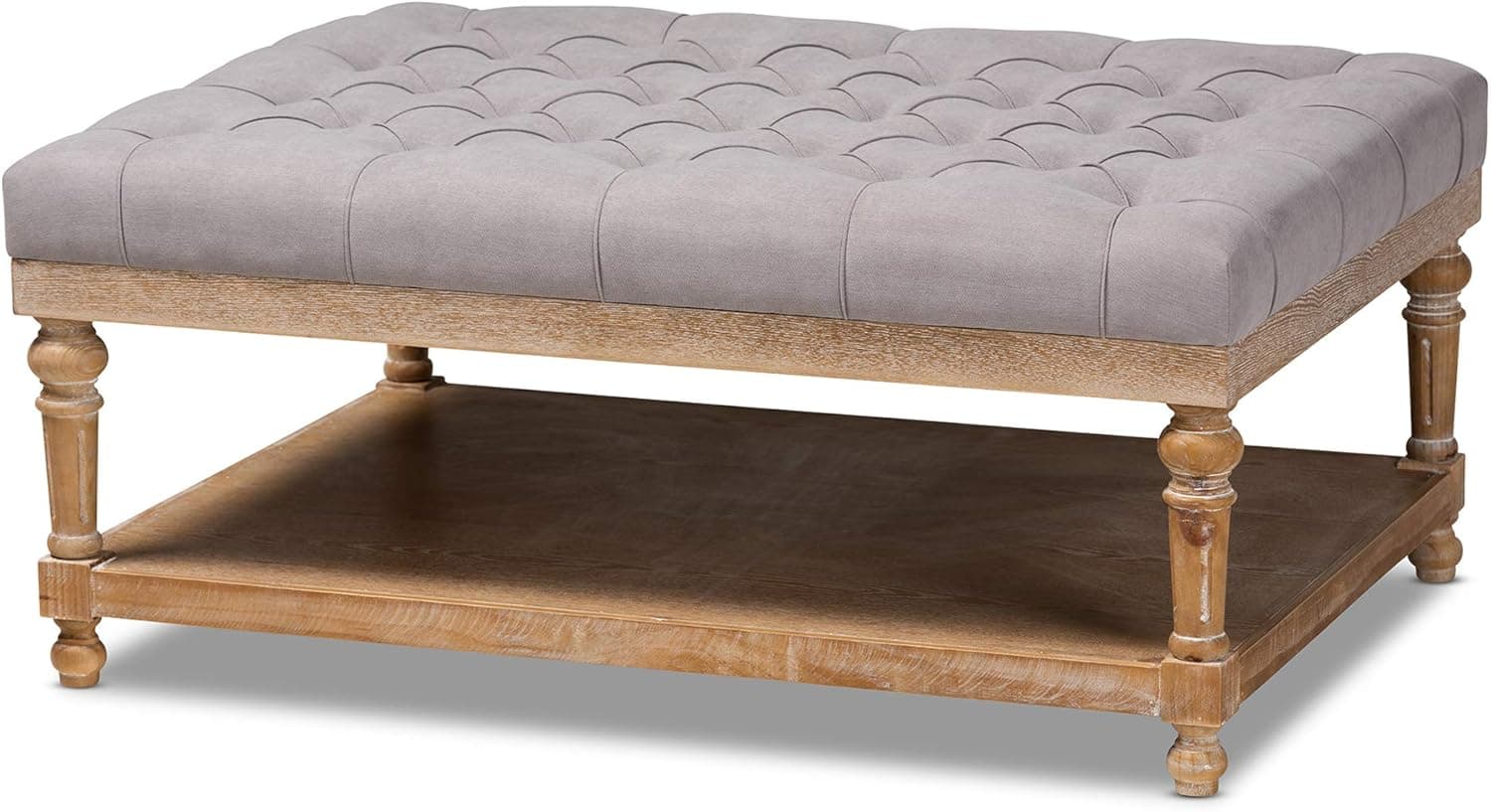 Baxton Studio Ottomans, Charcoal/Greywashed