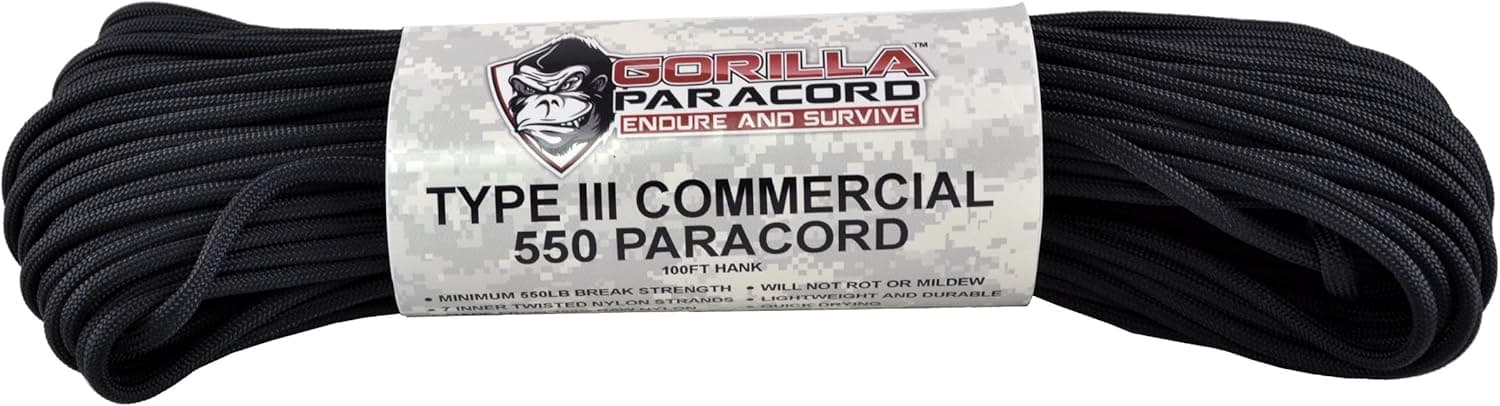 Gorilla Paracord Nylon 550lb Type III 7 Strand Paracord Made in the U.S.A.