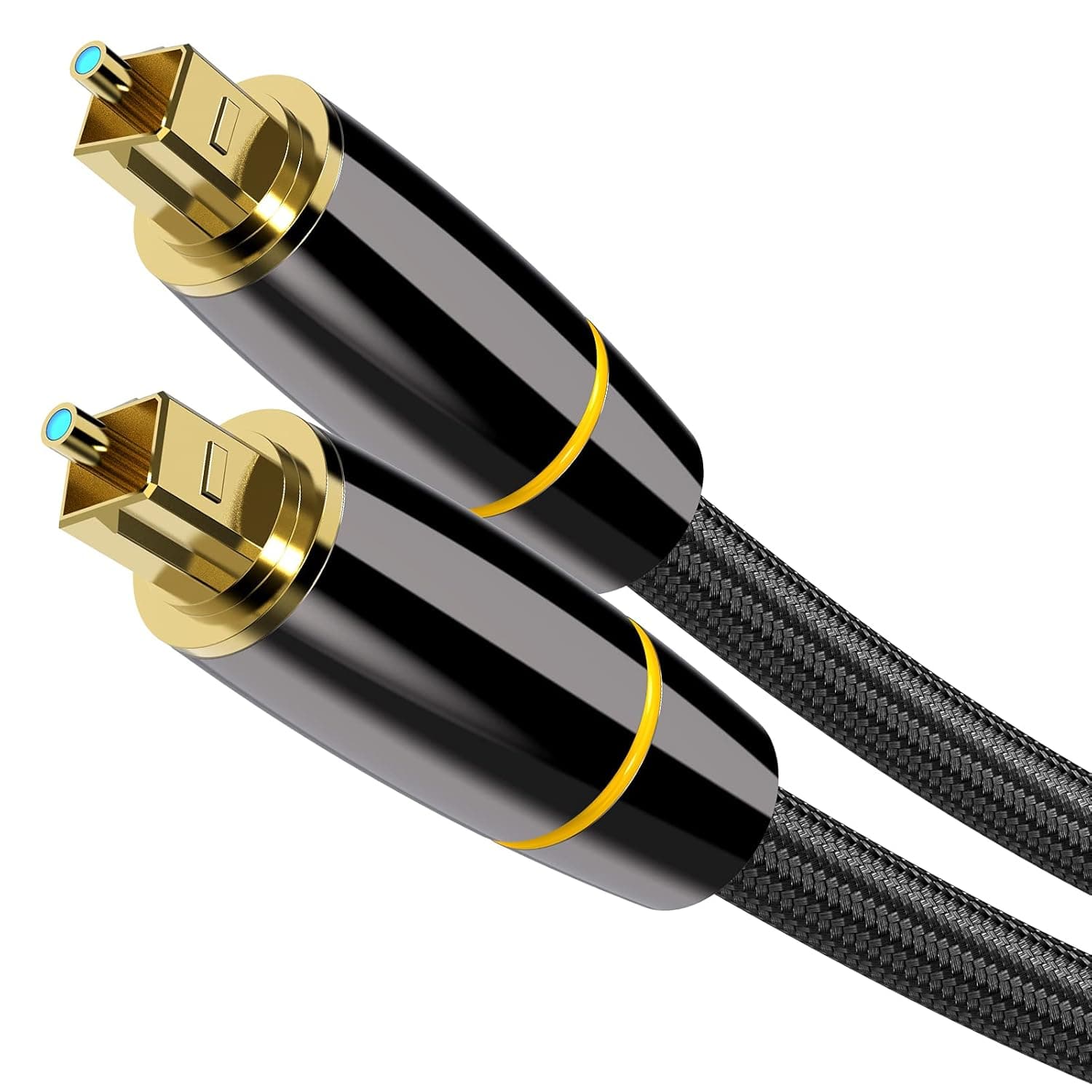 Rybozen Digital Optical Audio Cable (6.6 Feet/2 Meters), 24K Gold-Plated Flawless Audio Fiber Optic Cable Male to Male Cord for Home Theater,Sound Bar, TV, PS, Xbox, Samsung