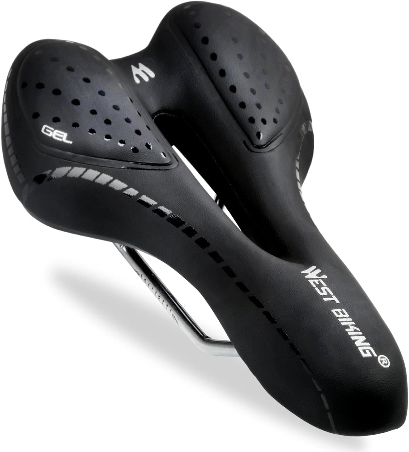 West Biking Ultralight Bike Saddle, Non-Slip Extra Comfort Water-Resistant Soft Bicycle Cushion with Breathable Design for Men Women Road BMX Cycling Seat