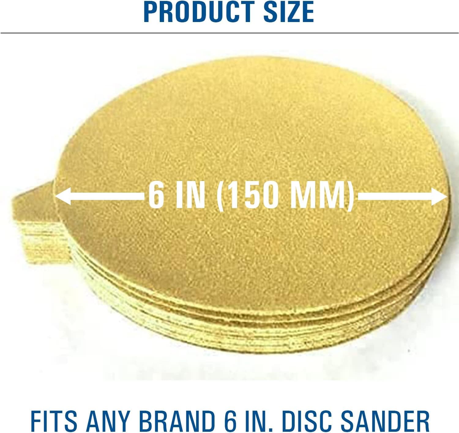 6" PSA Adhesive Sticky Back Tabbed Sanding Discs (50 Pack, 100 Grit)