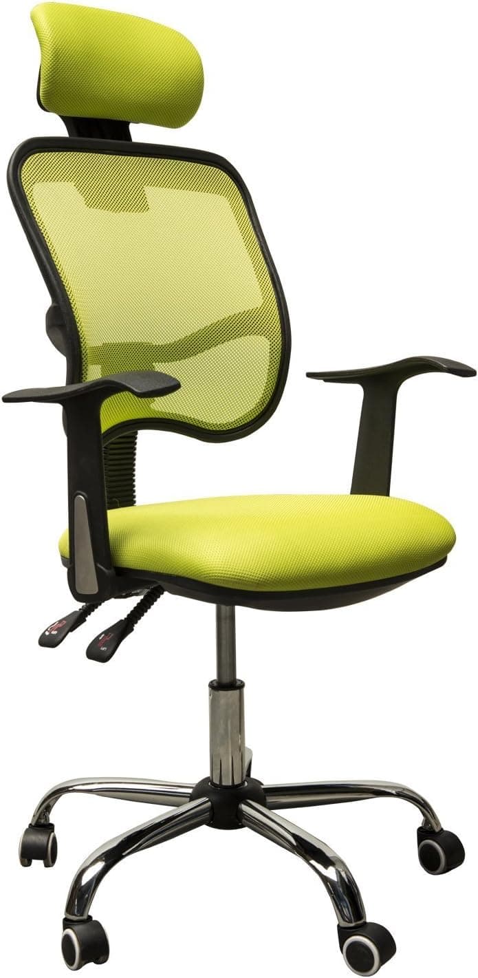 HOMCOM Adjustable Mesh High Back Computer Desk Office Task Chair w/Headrest - Lime Green
