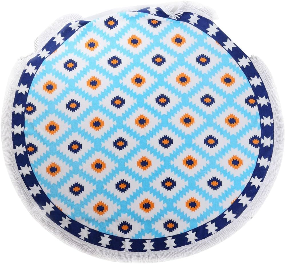 ANswet Thick Round Beach Towel Blanket 900 GSM 100% Cotton Round Tapestry 59 inches Round Yoga Mat Round Towel Wall Tapestry Velvet Super Soft Round Blanket