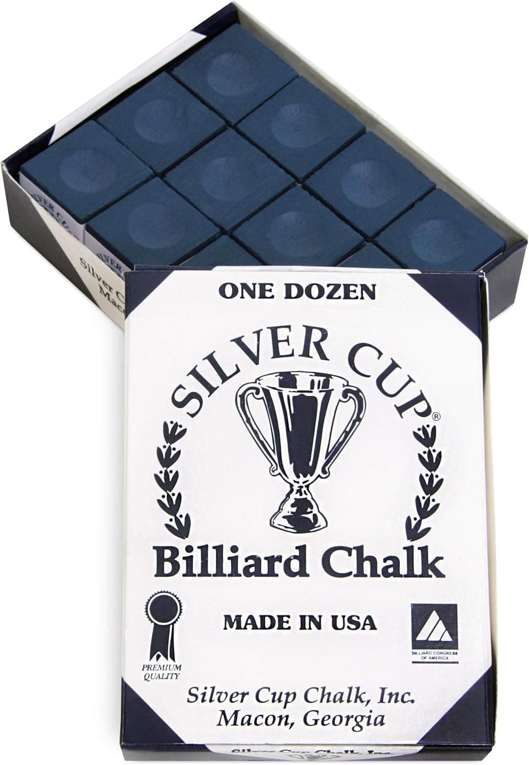Silver Cup Billiard CHALK - ONE DOZEN