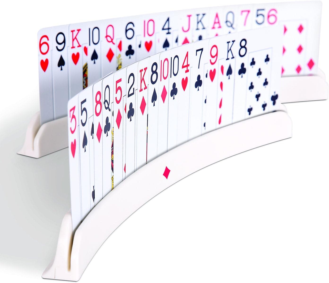 IdeaWorks Arc Playing Cards Holder (Set of 4) | Playing Card Holders for Seniors & Kids Card Holder | Curved Game Card Holder Design Prevents Viewing of Cards | Holds 15 Cards