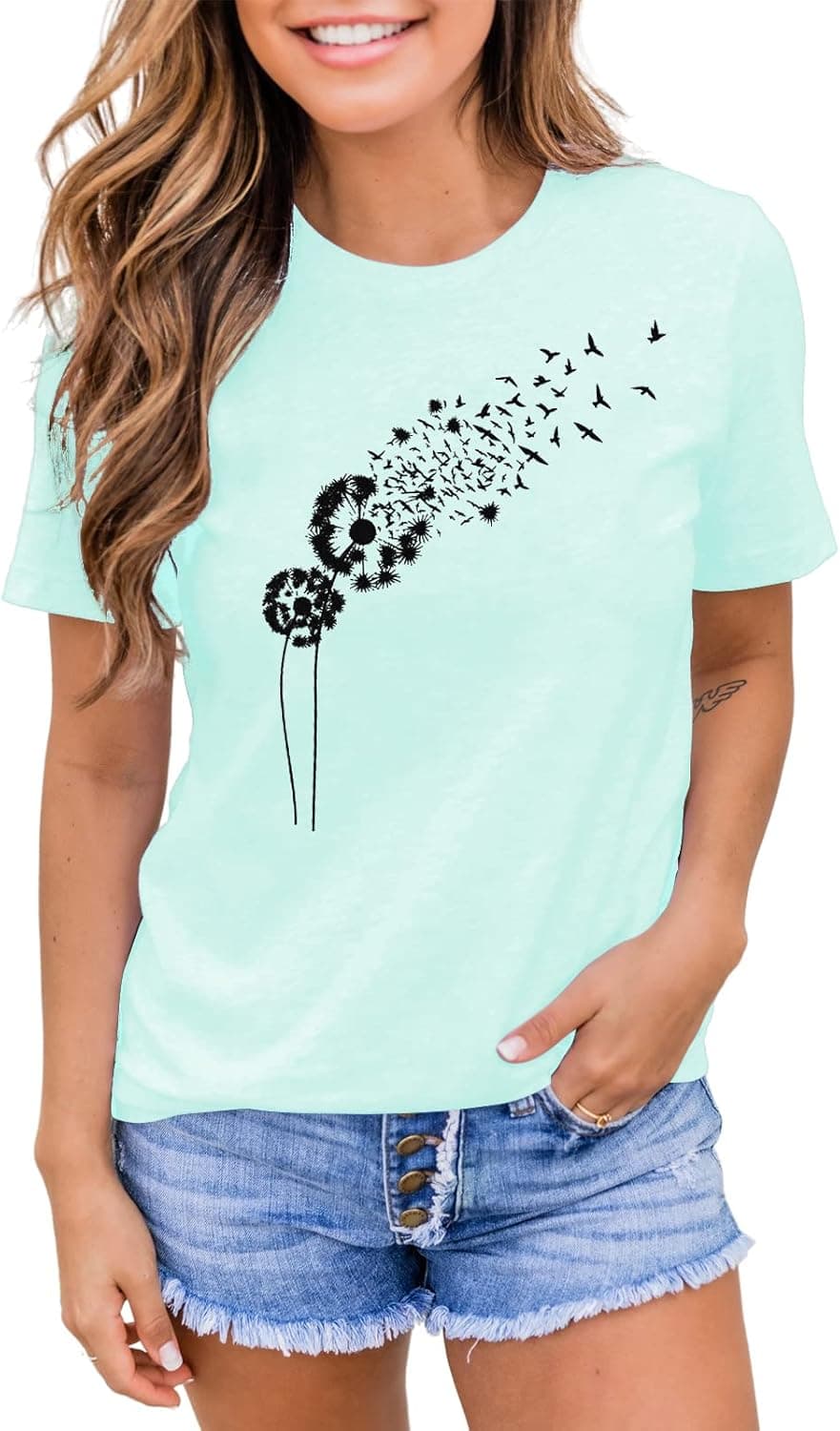 Womens Shirts Graphic Summer Casual Short Sleeve Tee T Shirt Trendy Loose Tshirts Shirts for Women