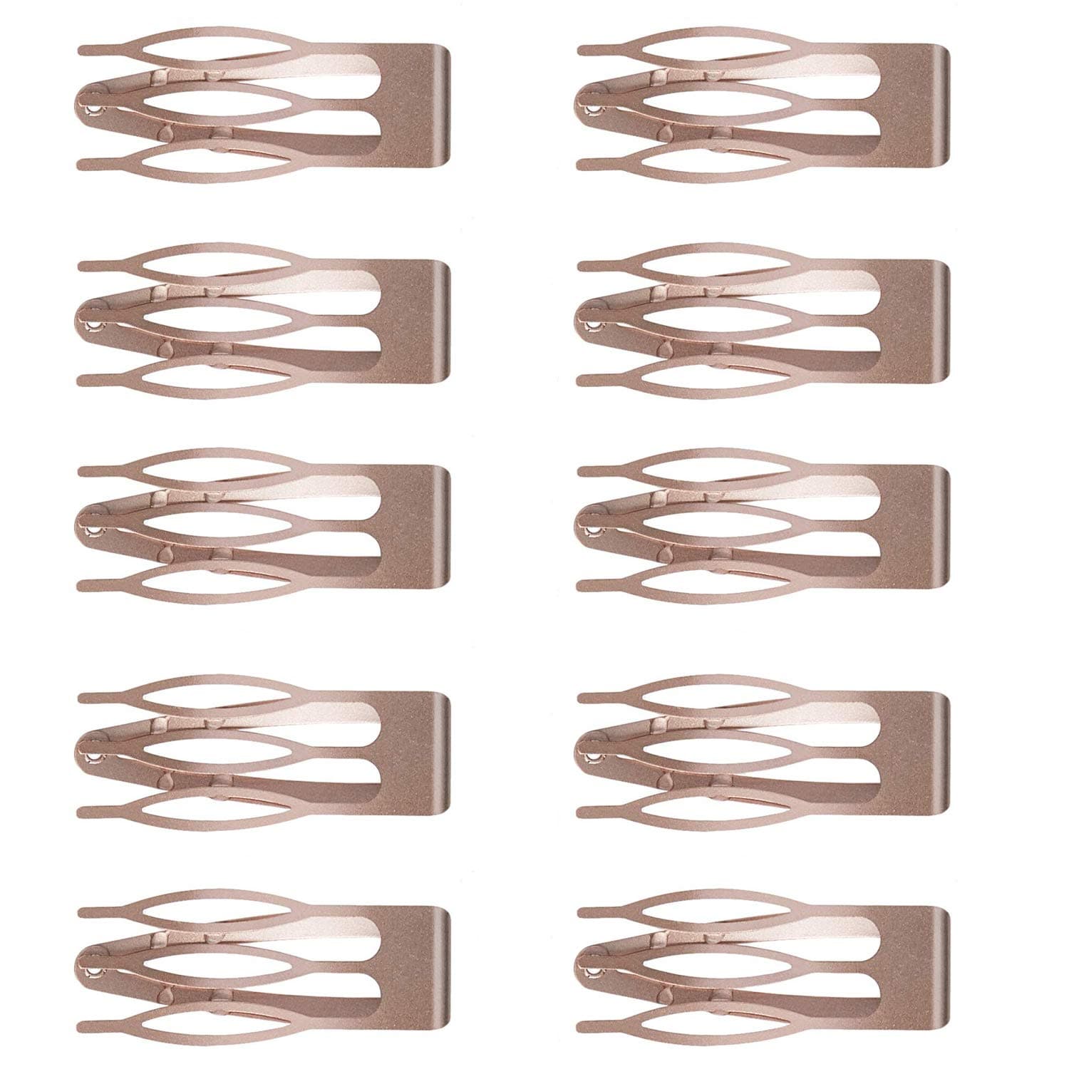 Non-slip Women Girls Black Metal Snap Double-grip Barrettes Hair Side Clamps Hair Clips For Salon Hair Styling Tools(rose gold)