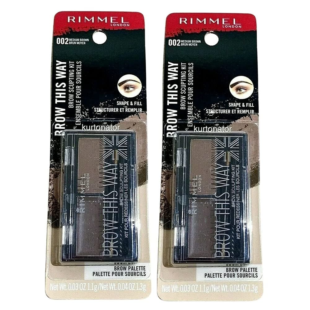 Pack of 2 Rimmel Brow This Way Brow Sculpting Kit, Medium Brown 002