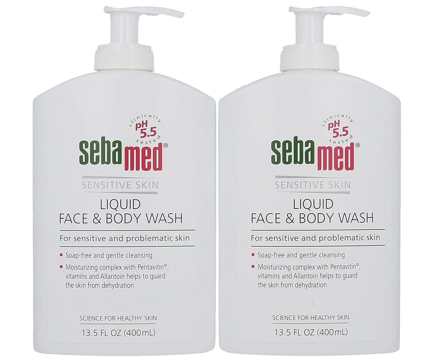 Sebamed Liquid Face & Body Wash with Pump, 400ml, 2 Pack