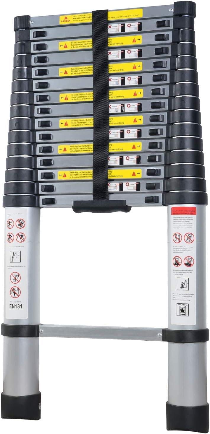 Xaestival EN131 15.5 Telescoping Ladder Aluminum Telescopic Extension Tall Multi Purpose