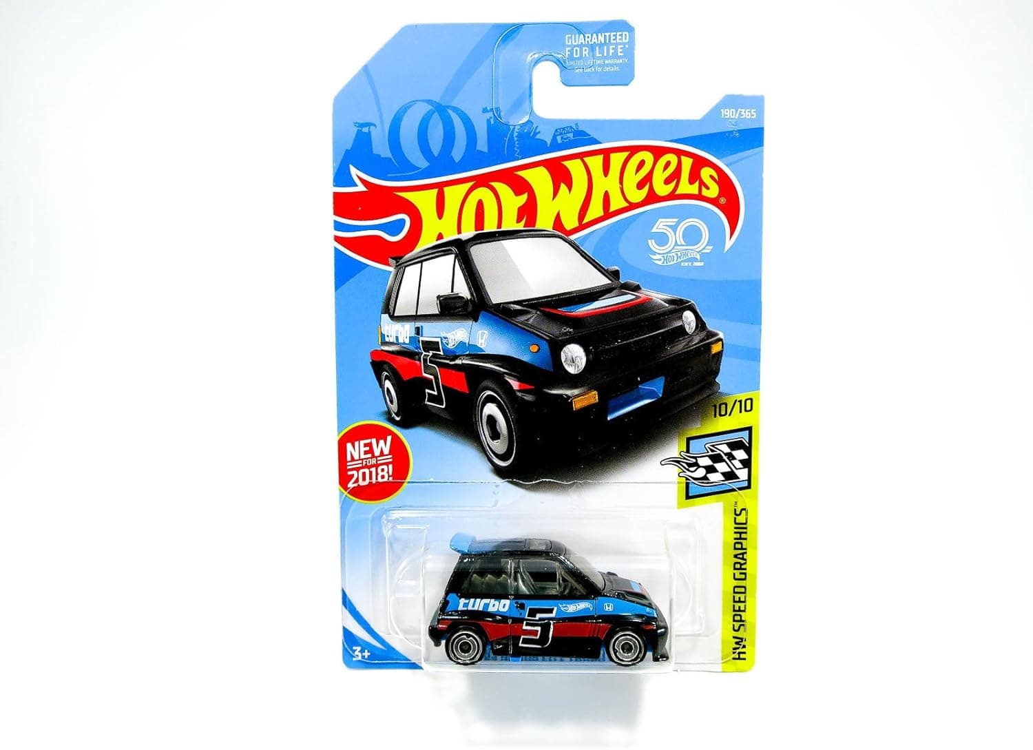 Hot Wheels 2018 50th Anniversary HW Speed Graphics '85 Honda City Turbo II 190/365, Black