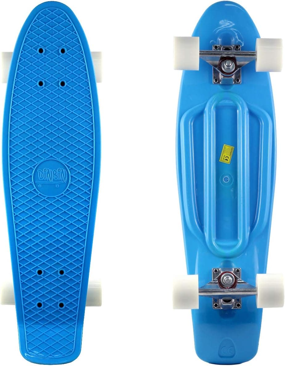 DINBIN Complete Highly Flexible Plastic Cruiser Nickel Board 27 Inch Skateboards for Teens or Professional with High Rebound PU Wheels