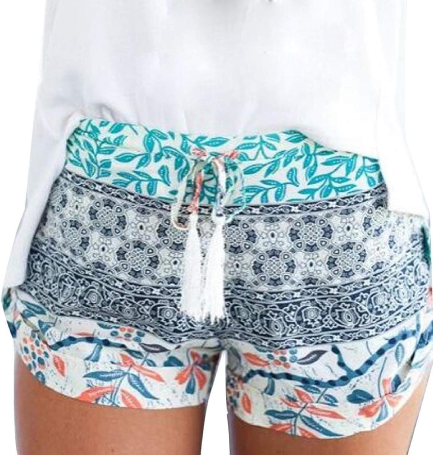 Tsmile Women Pants Pants Fashion Summer Casual Shorts High Waist Short Pants (Multicolor, 2XL)
