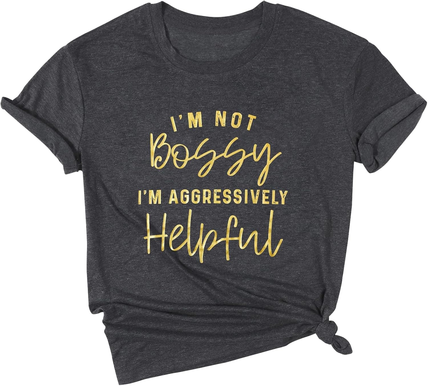 UNIQUEONE I'm Not Bossy I'm Aggressively Helpful Shirt Women Positive Tshirts Funny Mom Gift Tee Tops