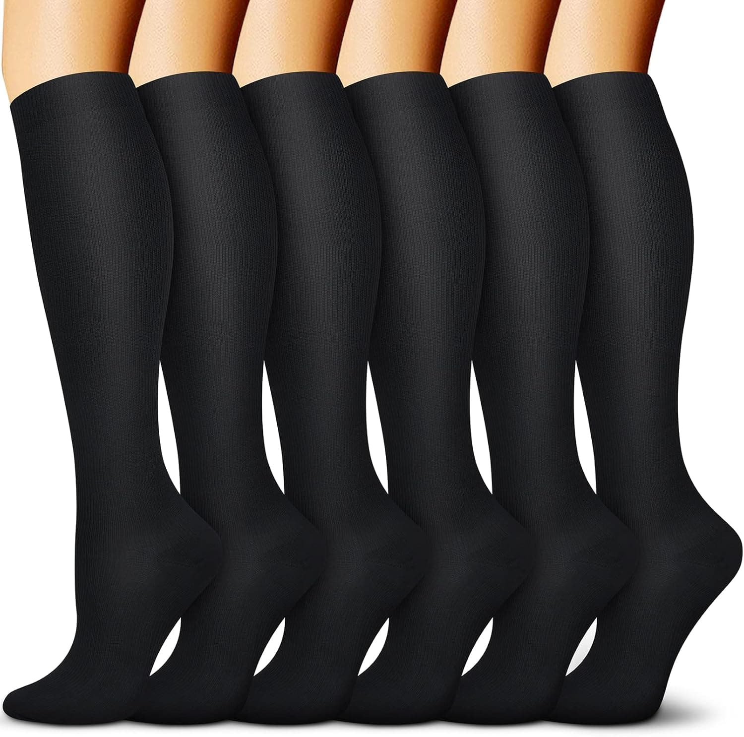 Cheerace Compression socks for women & Men circulation (1/3/6 Pairs) 15-20 mmHg Best For Running, Athletic, Mountaineering and Travel