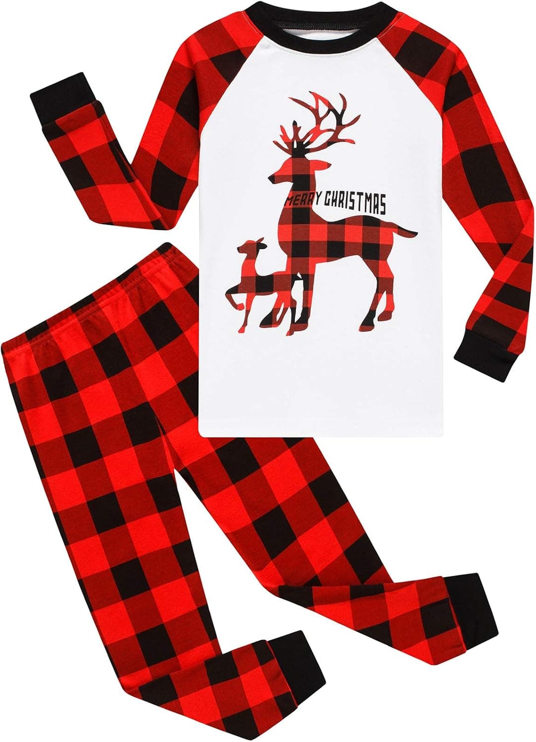 Girls Pajamas 100% Cotton Reindeer Toddler Clothes Kids Christmas Pjs Children Sleepwear