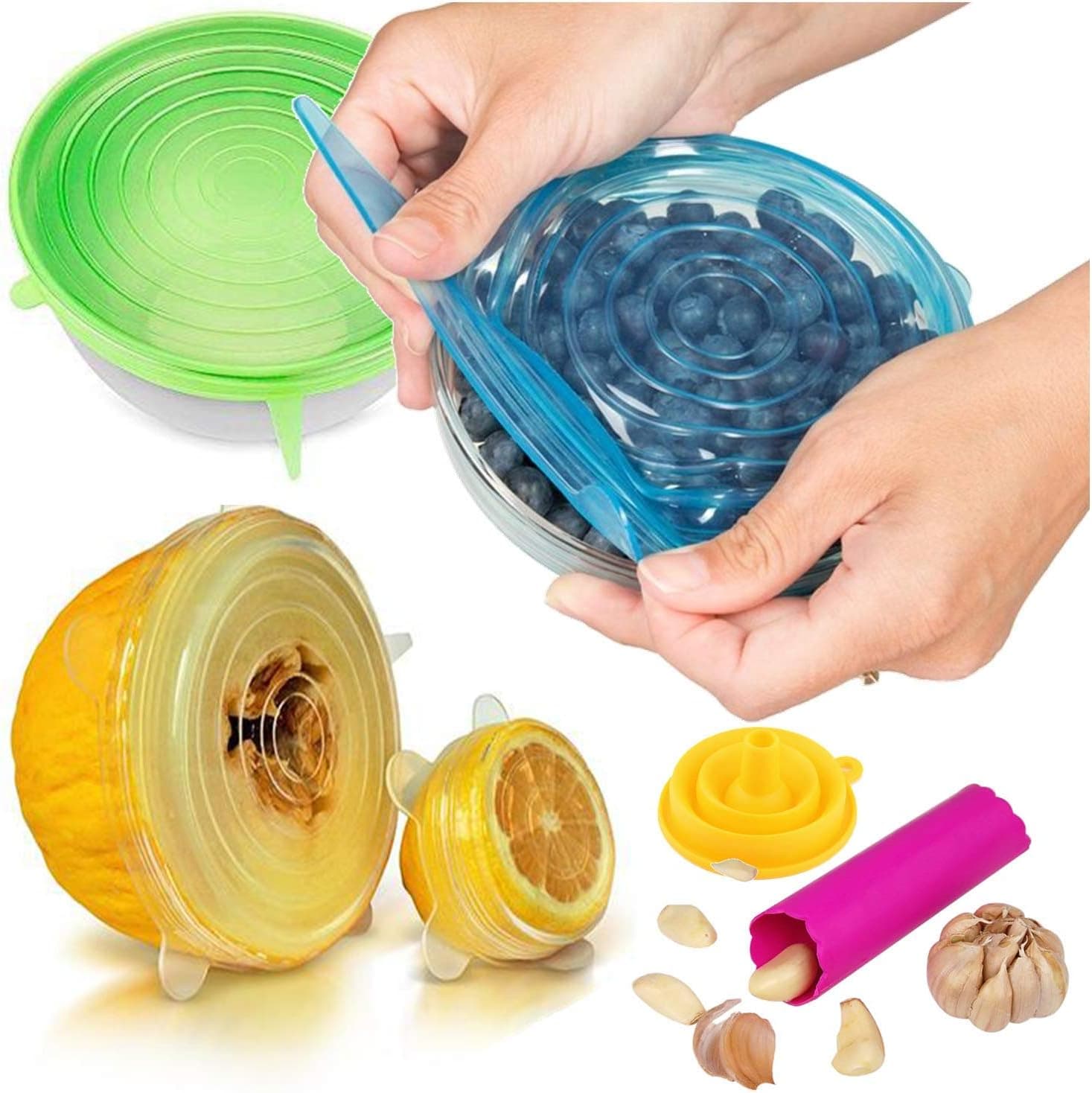 Watermelon Slicer + Cutter Knife Corer + 2 Reusable Straws + Orange Peeler - Fruit Vegetable Tools Kitchen Gadgets - No Mess - Less Stress (Green) + eBook